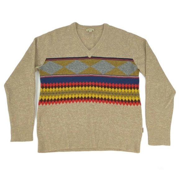 Burberry Brit Lambswool Sweater Argyle Faire Isle - Picture 1 of 7